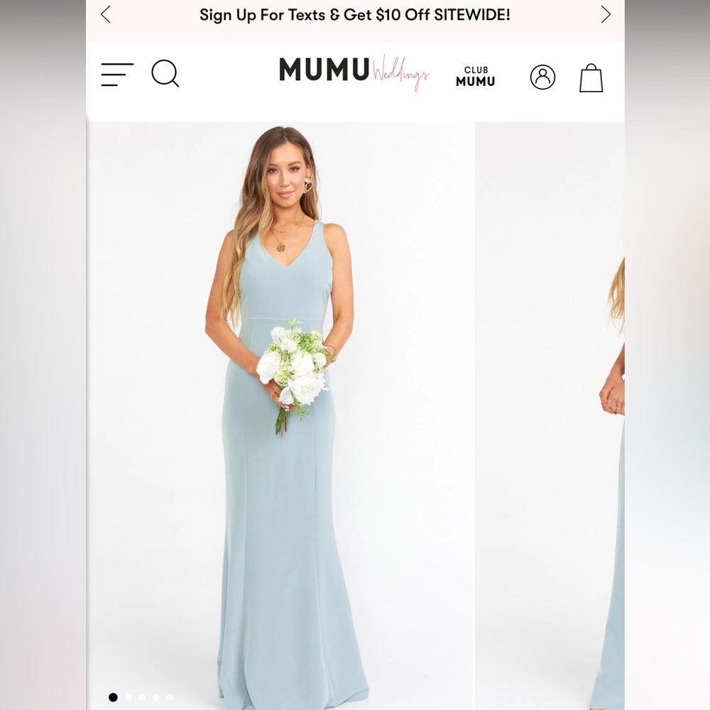 Show Me Your MuMu Morgan Gown in Silver Sage Stretch Crepe Size Large